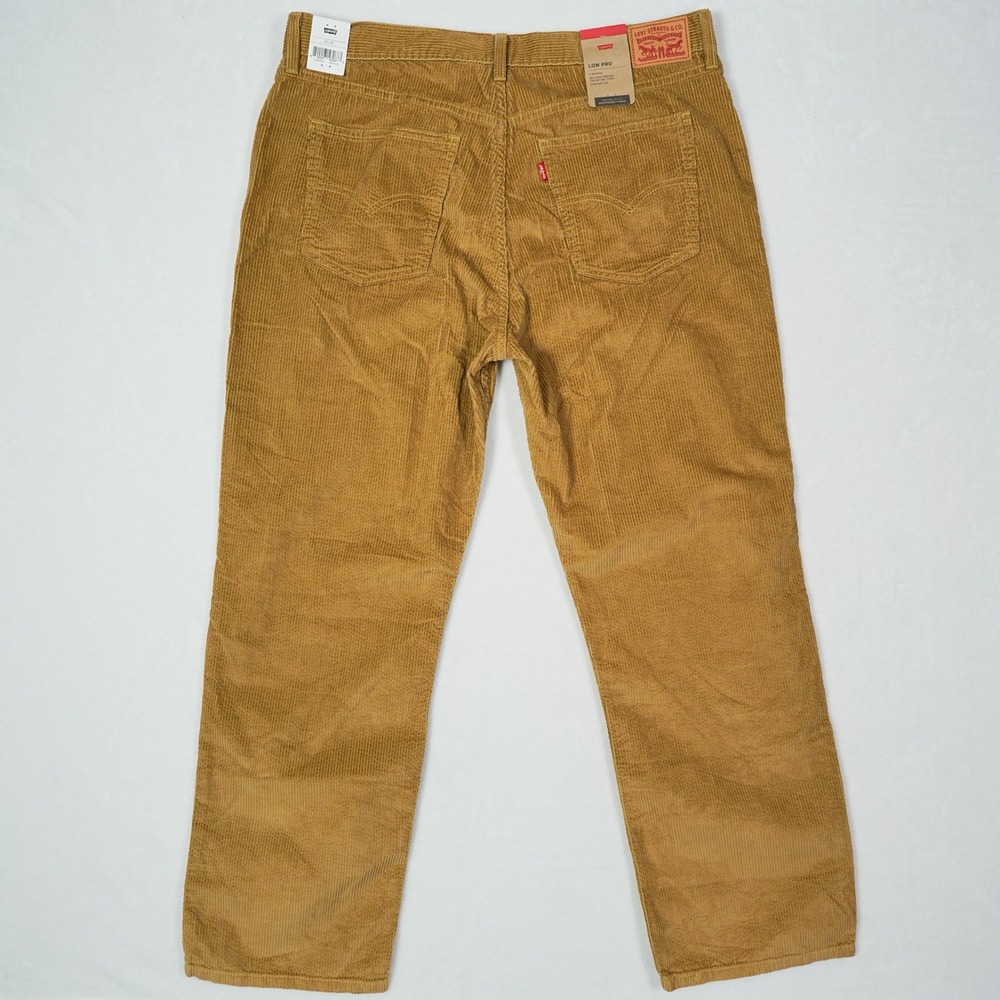 Levis Low Pro Corduroy Pants Mens 33x30 (Fits 36x30)Tan Relaxed Straight Fit NEW - Picture 4 of 7